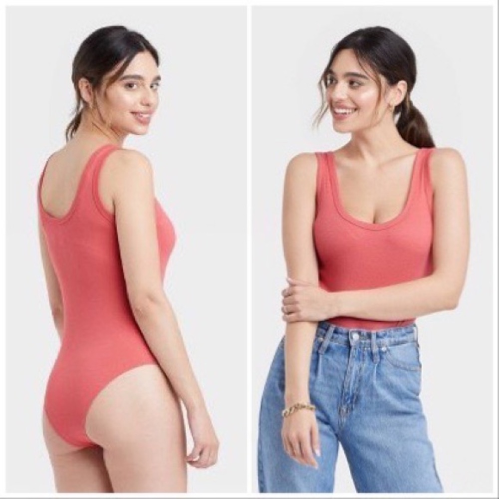 NWOT A New Day x Target Pink Ribbed Scoop Bodysuit M